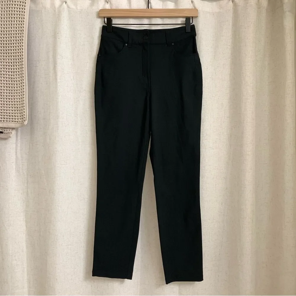 Lululemon City Sleek 5-Pocket Black 7/8 High Rise Pants 4